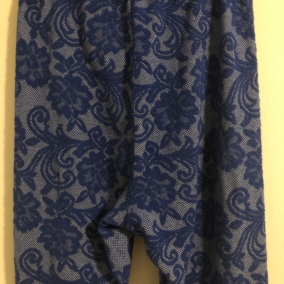 KTOO high waist cobalt blue lace overlay leggings - Picture 6 of 10